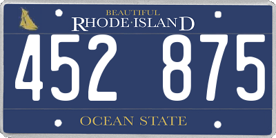RI license plate 452875