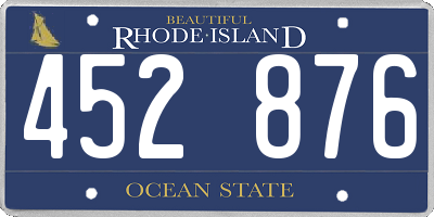 RI license plate 452876