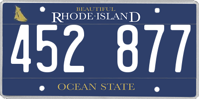 RI license plate 452877
