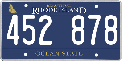 RI license plate 452878