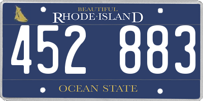 RI license plate 452883