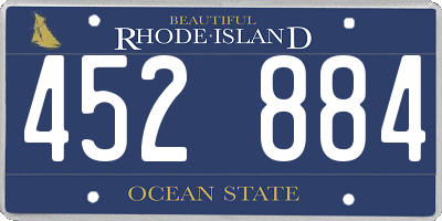 RI license plate 452884