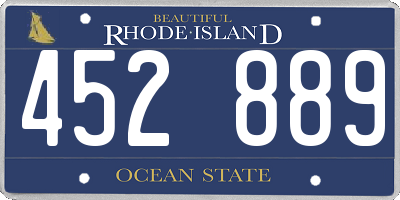 RI license plate 452889