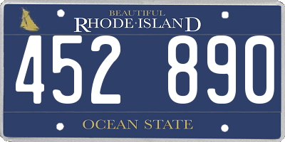 RI license plate 452890