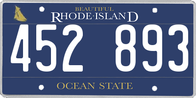 RI license plate 452893
