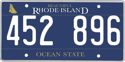 RI license plate 452896
