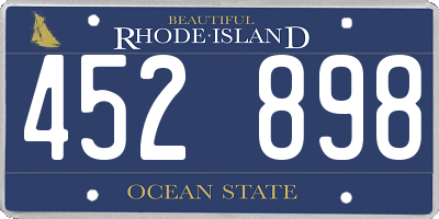 RI license plate 452898
