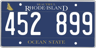 RI license plate 452899