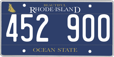 RI license plate 452900
