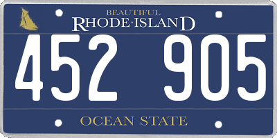 RI license plate 452905
