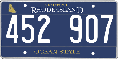 RI license plate 452907