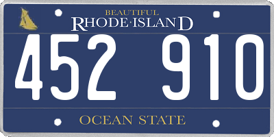 RI license plate 452910