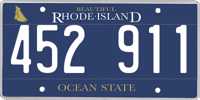 RI license plate 452911