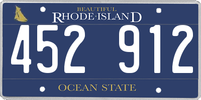 RI license plate 452912