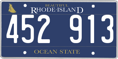 RI license plate 452913