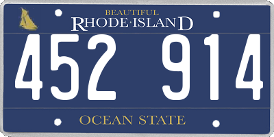 RI license plate 452914