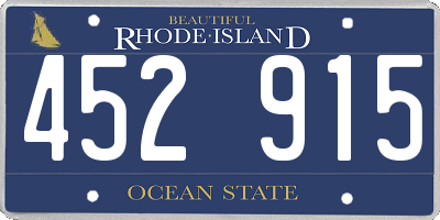 RI license plate 452915