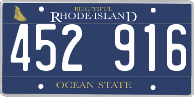 RI license plate 452916