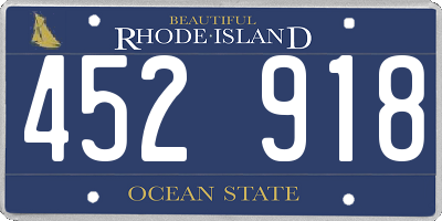 RI license plate 452918