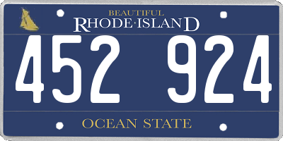RI license plate 452924
