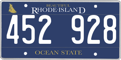 RI license plate 452928