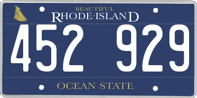 RI license plate 452929