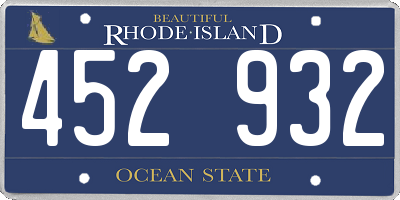 RI license plate 452932