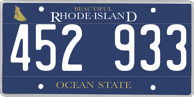 RI license plate 452933