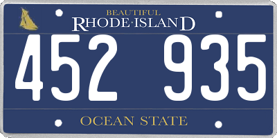 RI license plate 452935