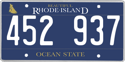 RI license plate 452937