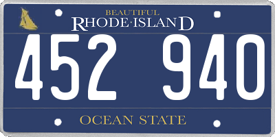 RI license plate 452940