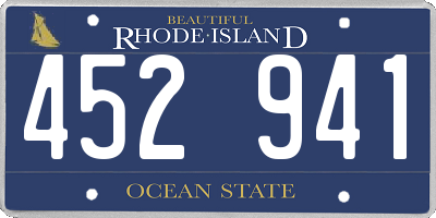 RI license plate 452941