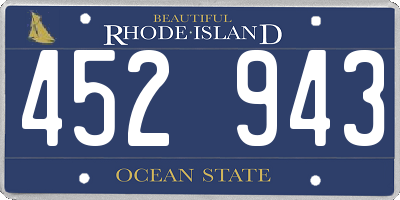 RI license plate 452943