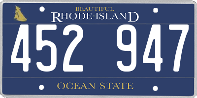 RI license plate 452947