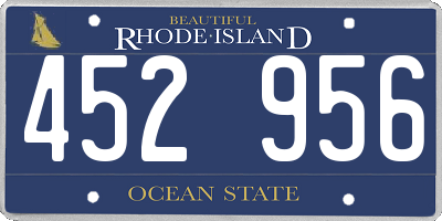 RI license plate 452956