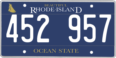 RI license plate 452957