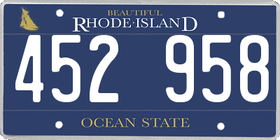 RI license plate 452958