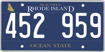 RI license plate 452959
