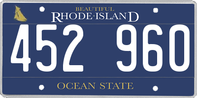 RI license plate 452960