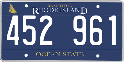 RI license plate 452961