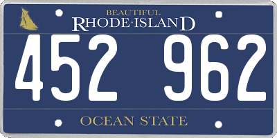 RI license plate 452962