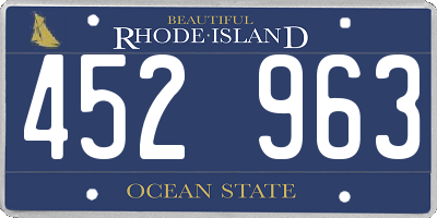 RI license plate 452963