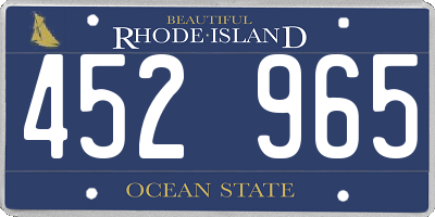 RI license plate 452965