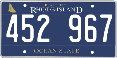 RI license plate 452967