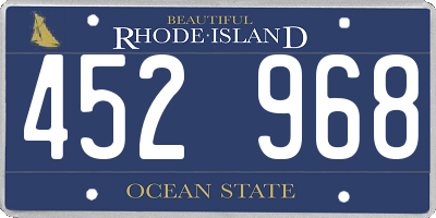 RI license plate 452968