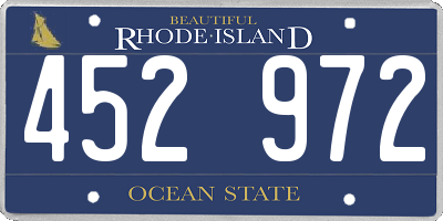RI license plate 452972