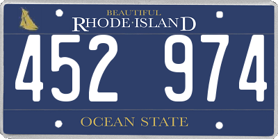RI license plate 452974
