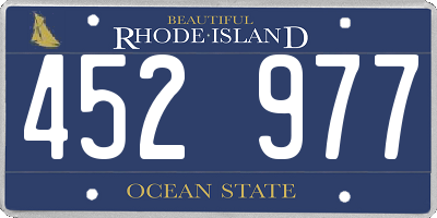 RI license plate 452977