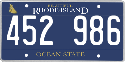 RI license plate 452986