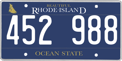 RI license plate 452988